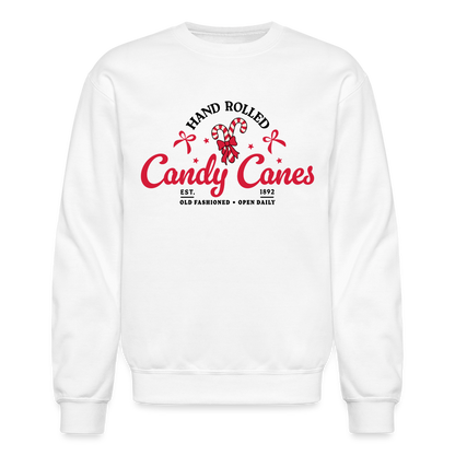 Hand Rolled Candy Canes Sweatshirt - white