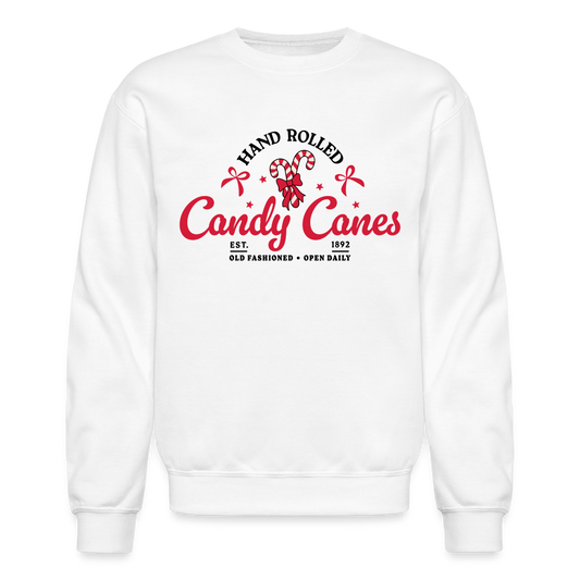 Hand Rolled Candy Canes Sweatshirt - white