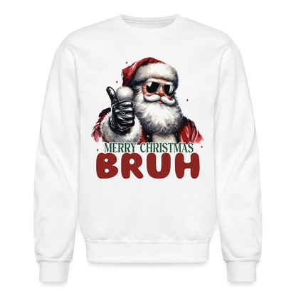 Merry Christmas Bruh Sweatshirt - white