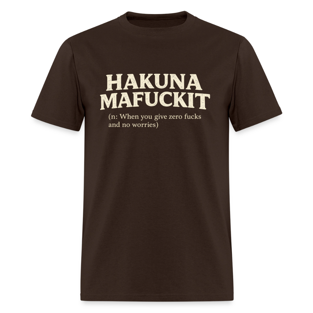 Hakuna Mafuckit Funny Graphic T-Shirt Color: Brown