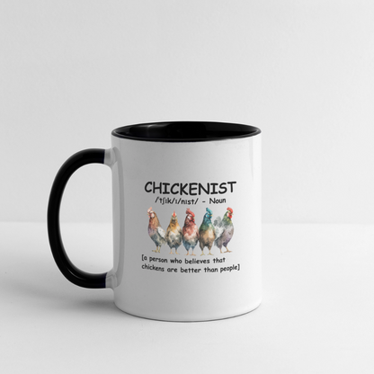 Chickenist Coffee Mug (Chickens are better than people) - white/black