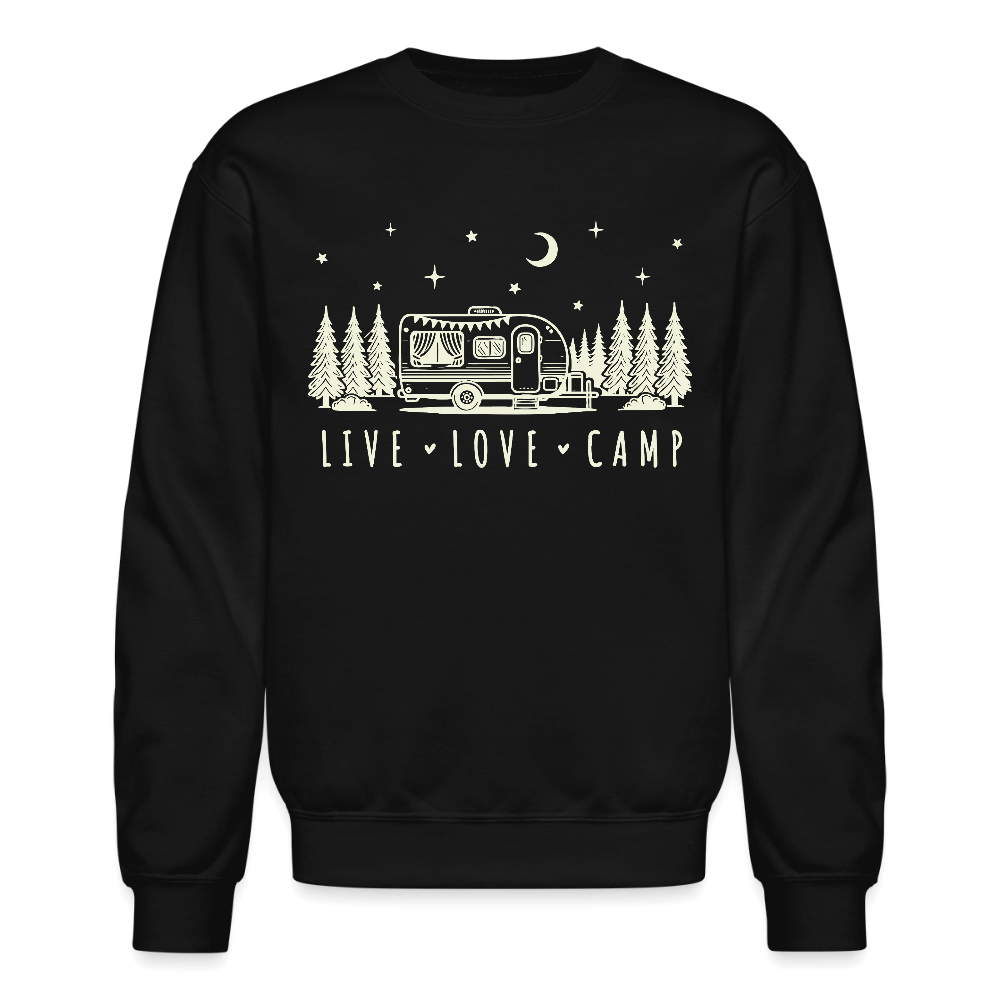 Live Love Camp Sweatshirt – Camper Under Night Sky Color: black