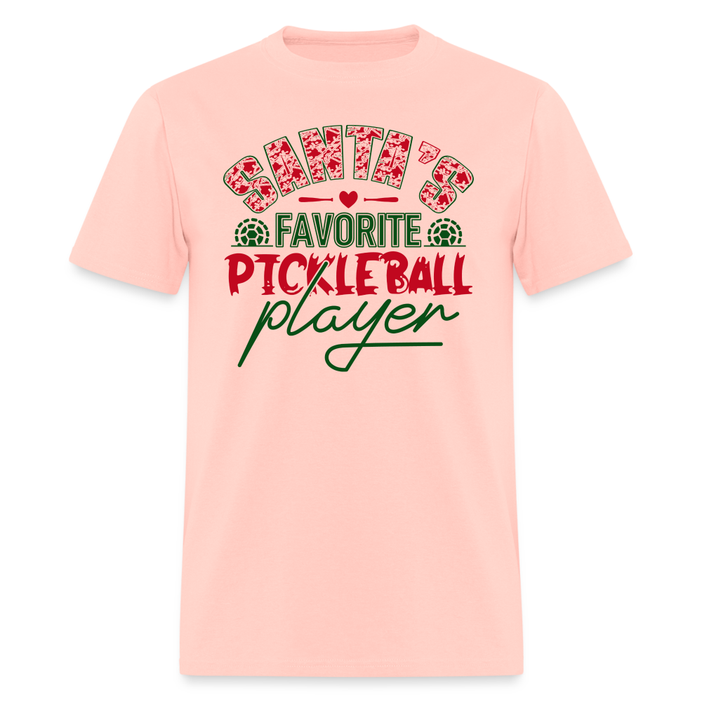 Santa's Favorite Pickleball Player T-Shirt - blush pink 