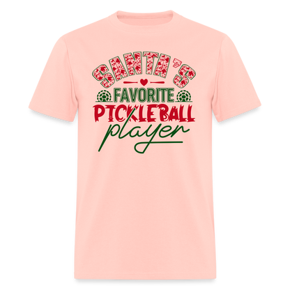 Santa's Favorite Pickleball Player T-Shirt - blush pink 