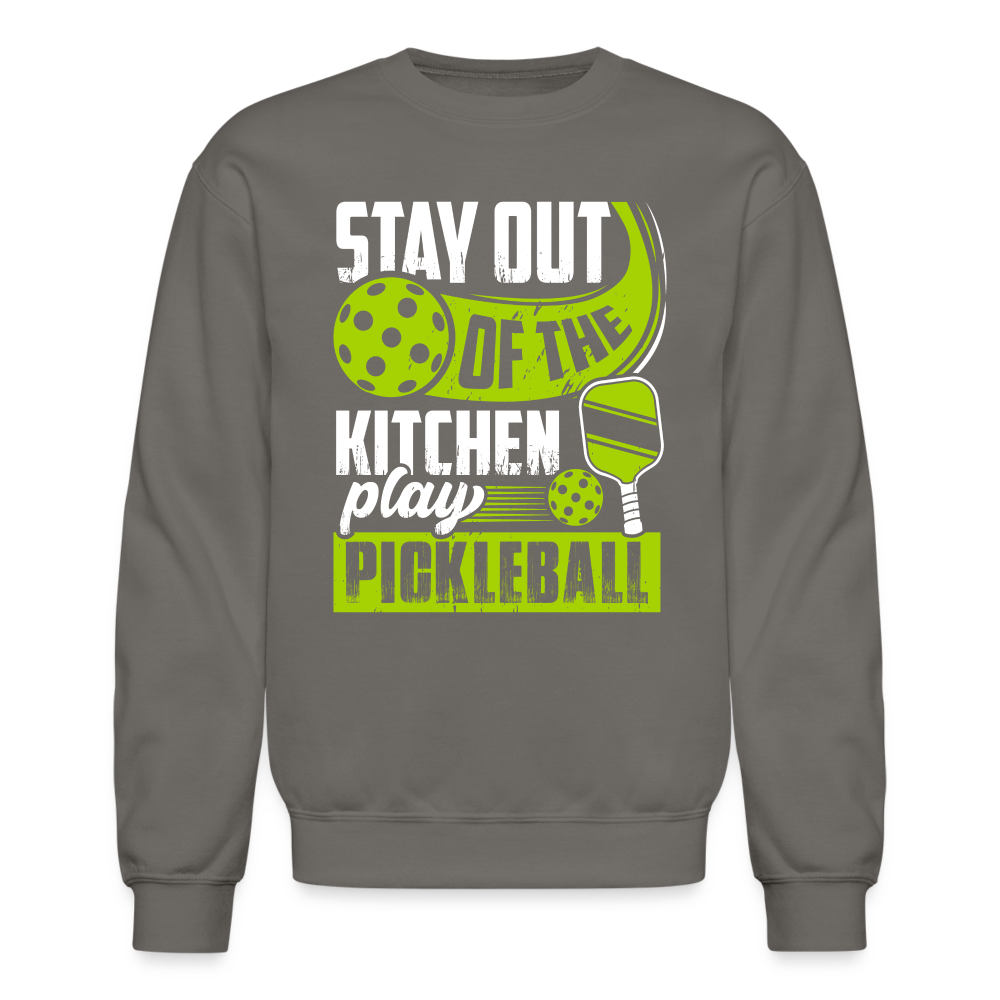 Stay Out Of The Kitchen Play Pickleball Sweatshirt - asphalt gray