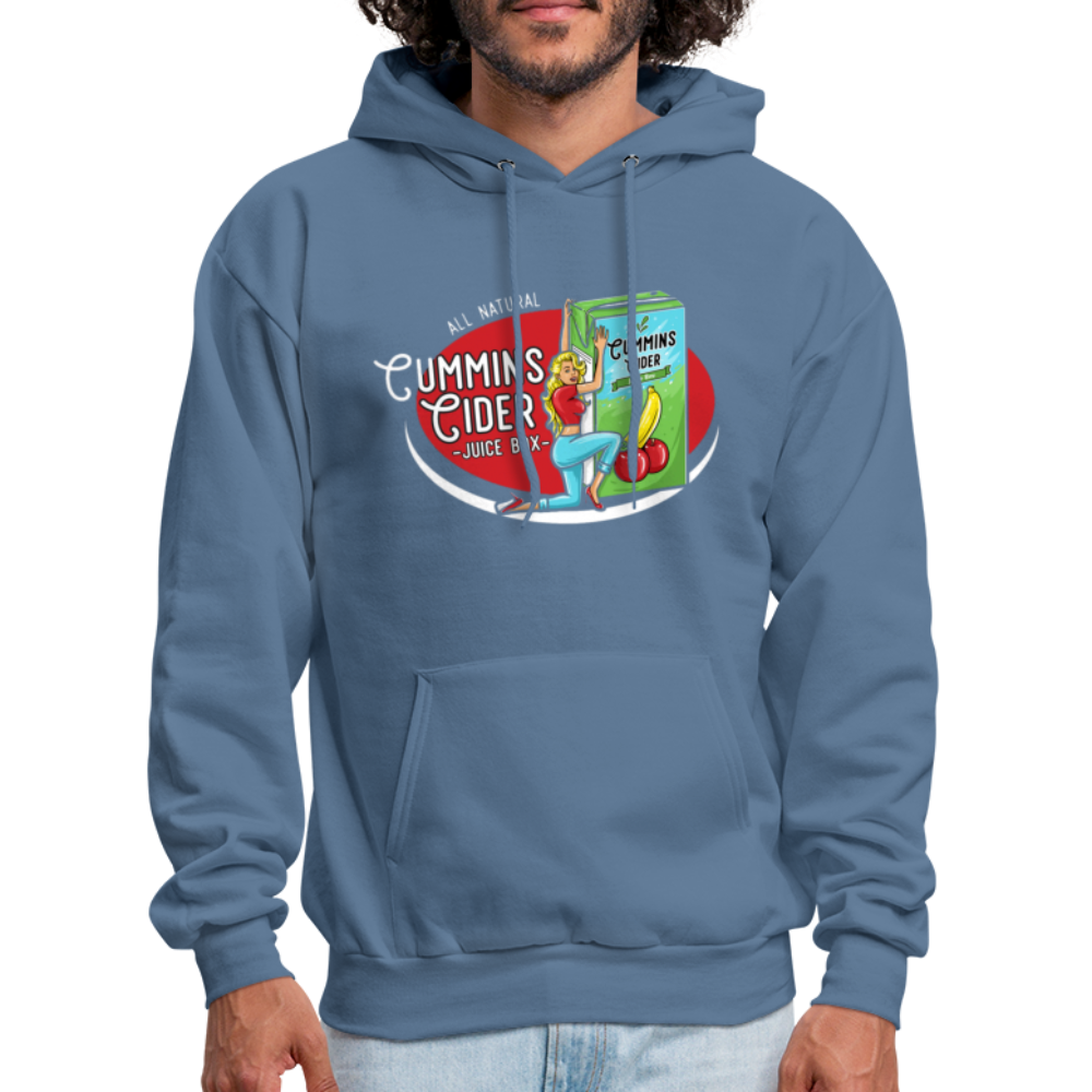 Cummins Cider Juice Box (Adult Sexual Humor) Hoodie - denim blue