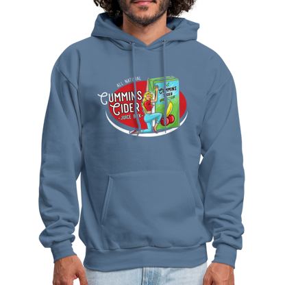 Cummins Cider Juice Box (Adult Sexual Humor) Hoodie - denim blue