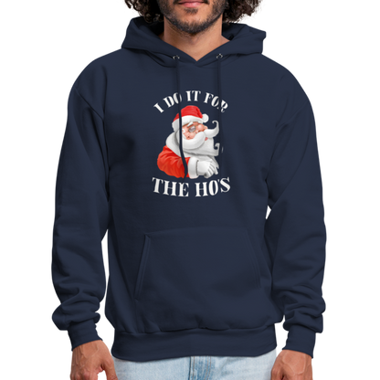 Christmas Santa - I Do It For The Ho's Hoodie - navy