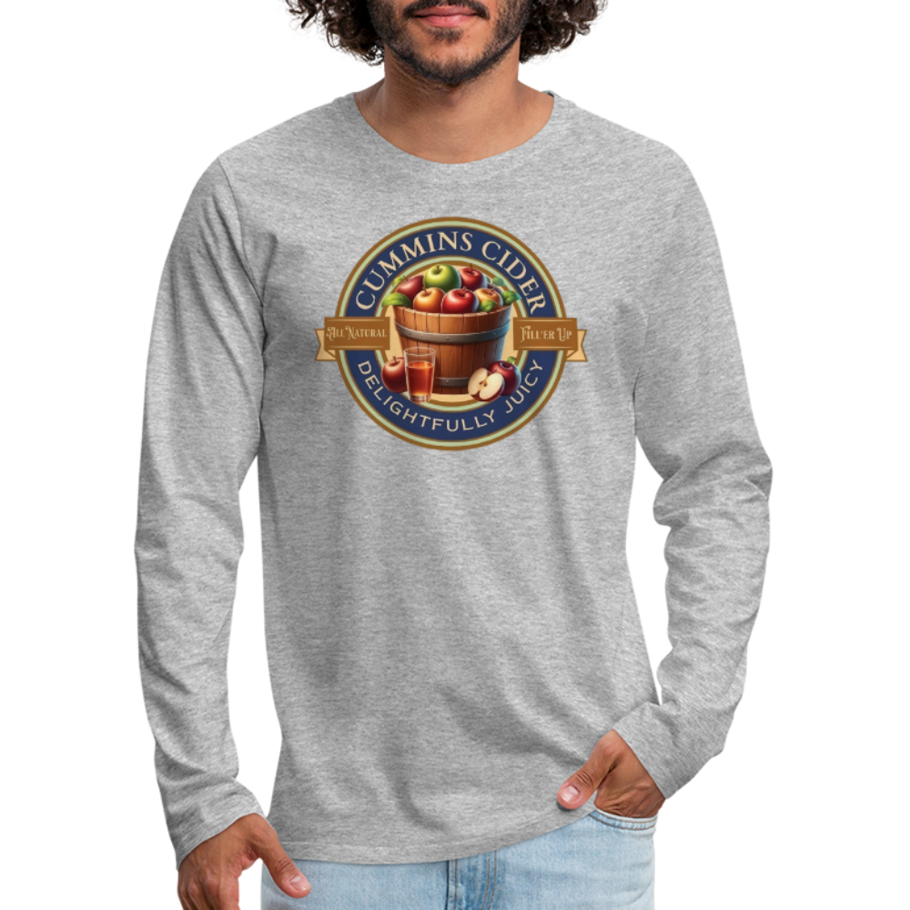 Cummins Cider (Funny Adult Humor) Men's Premium Long Sleeve T-Shirt - heather gray