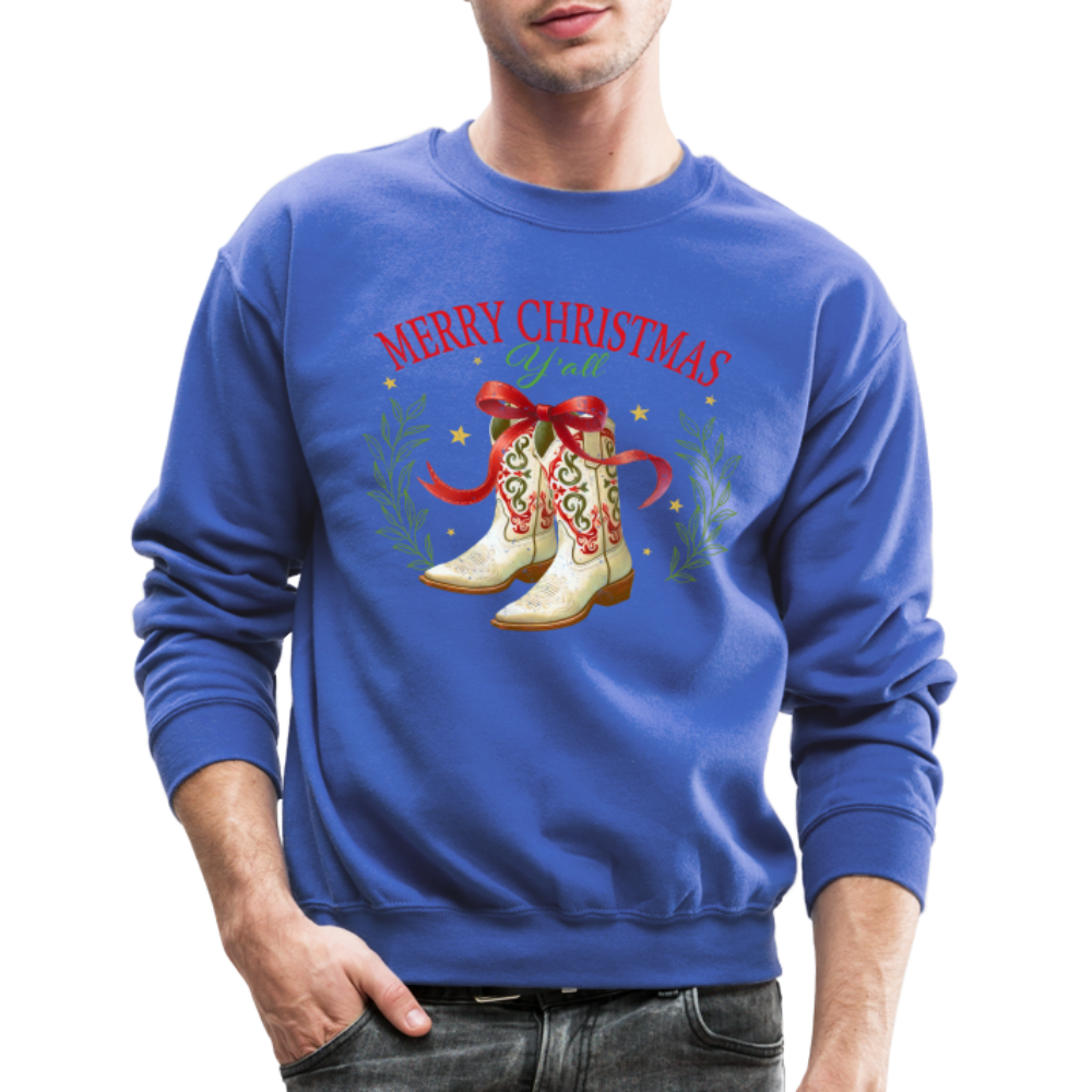 Merry Christmas Y'all Sweatshirt - royal blue