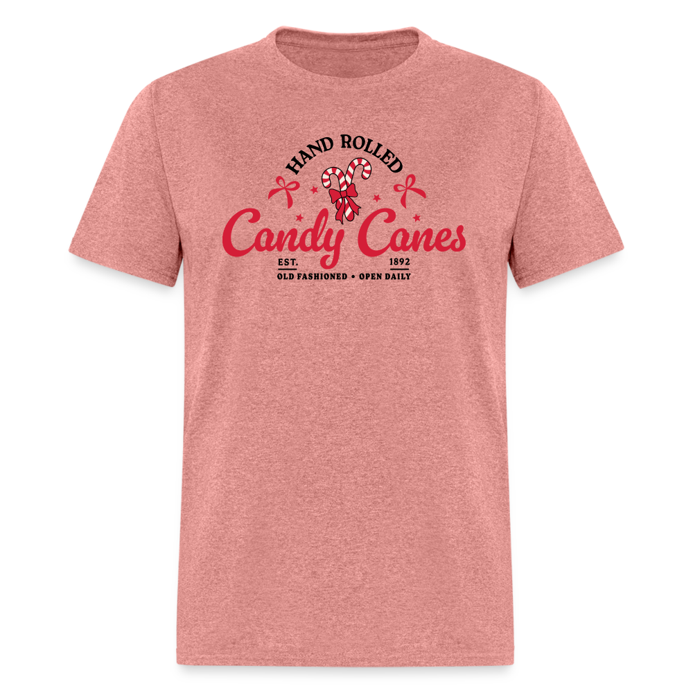 Hand Rolled Candy Canes T-Shirt - heather mauve