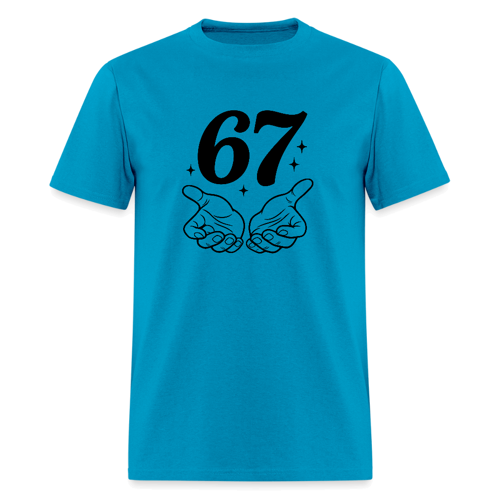 Six Seven 67 Hand Gesture T-Shirt Color: turquoise