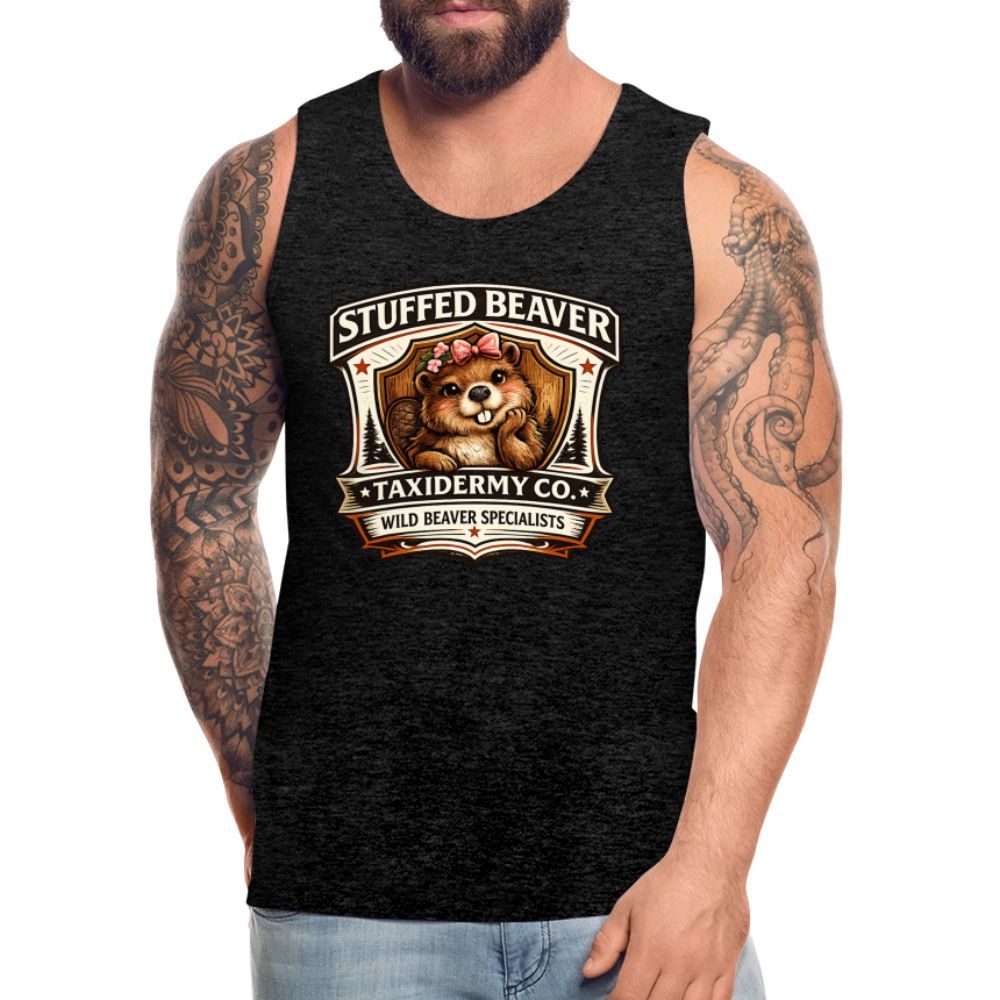 Stuffed Beaver Taxidermy Funny Tank Top Color: Deep Navy