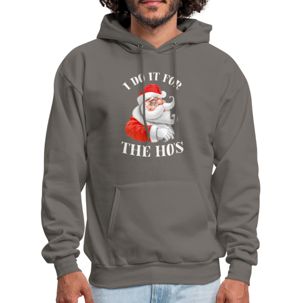 Christmas Santa - I Do It For The Ho's Hoodie - asphalt gray