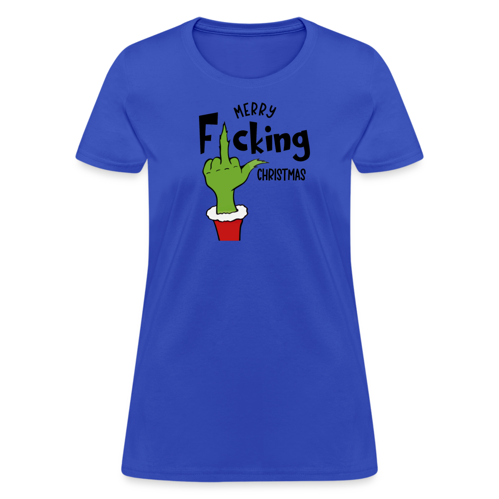 Merry F*cking Christmas grumpy Middle Finger Women's T-Shirt - royal blue