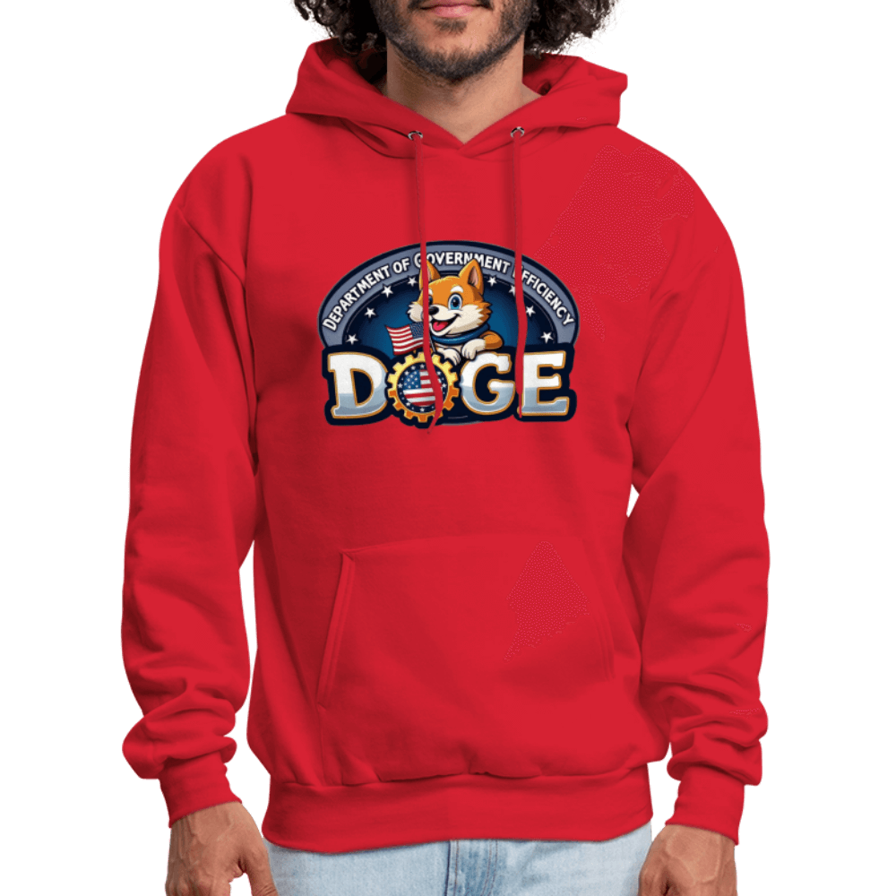 DOGE Logo (Dept of Government Efficiency) Hoodie - red