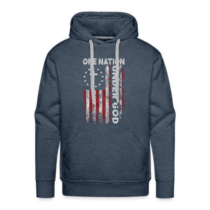 One Nation Under God Men’s Premium Hoodie - heather denim