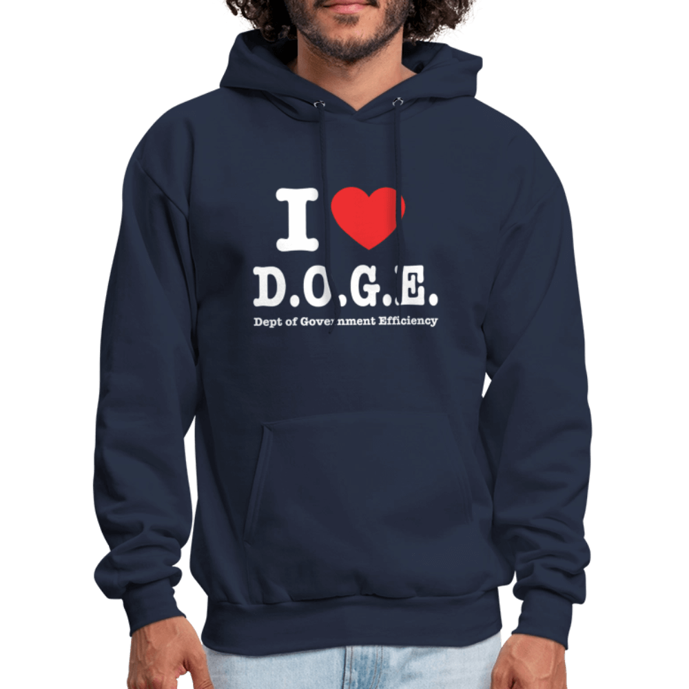I Love DOGE (Dept of Government Efficiency) Hoodie - navy
