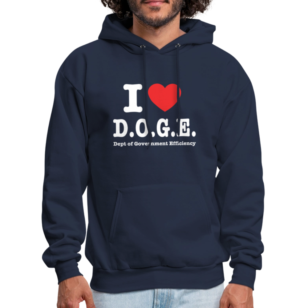 I Love DOGE (Dept of Government Efficiency) Hoodie - navy