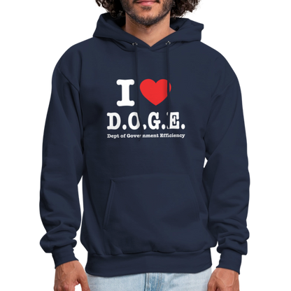 I Love DOGE (Dept of Government Efficiency) Hoodie - navy