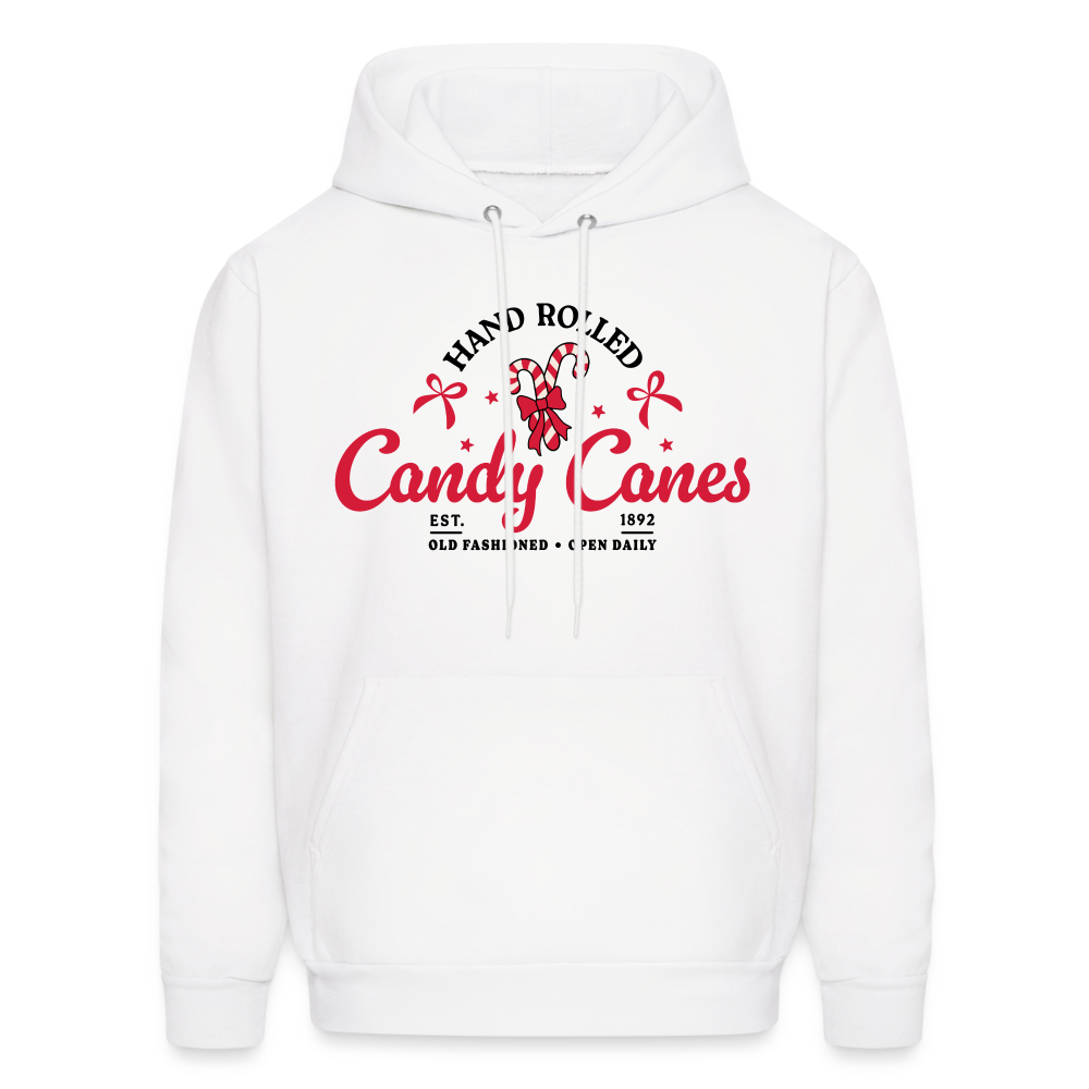 Hand Rolled Candy Canes Hoodie - white