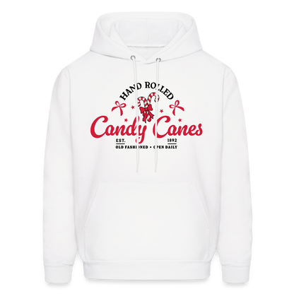 Hand Rolled Candy Canes Hoodie - white