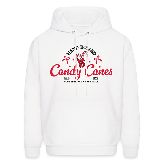 Hand Rolled Candy Canes Hoodie - white