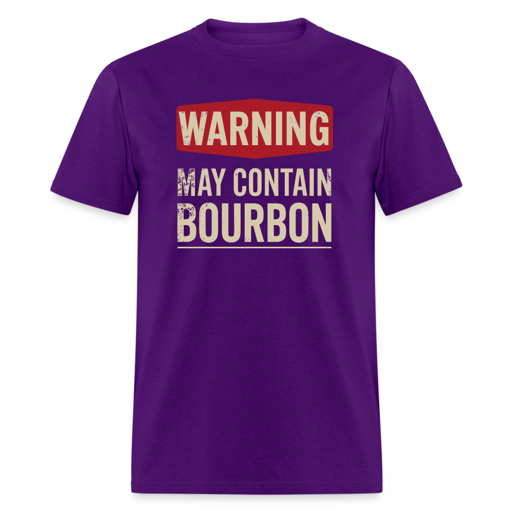 Warning May Contain Bourbon T-Shirt - purple