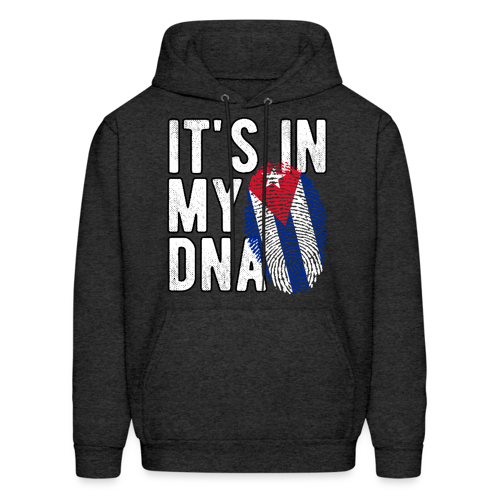 Cuban DNA Hoodie – Fingerprint Flag Design - charcoal grey