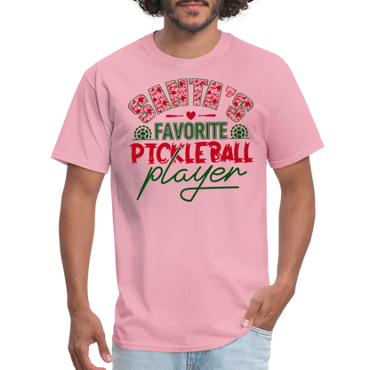 Santa's Favorite Pickleball Player T-Shirt - pink