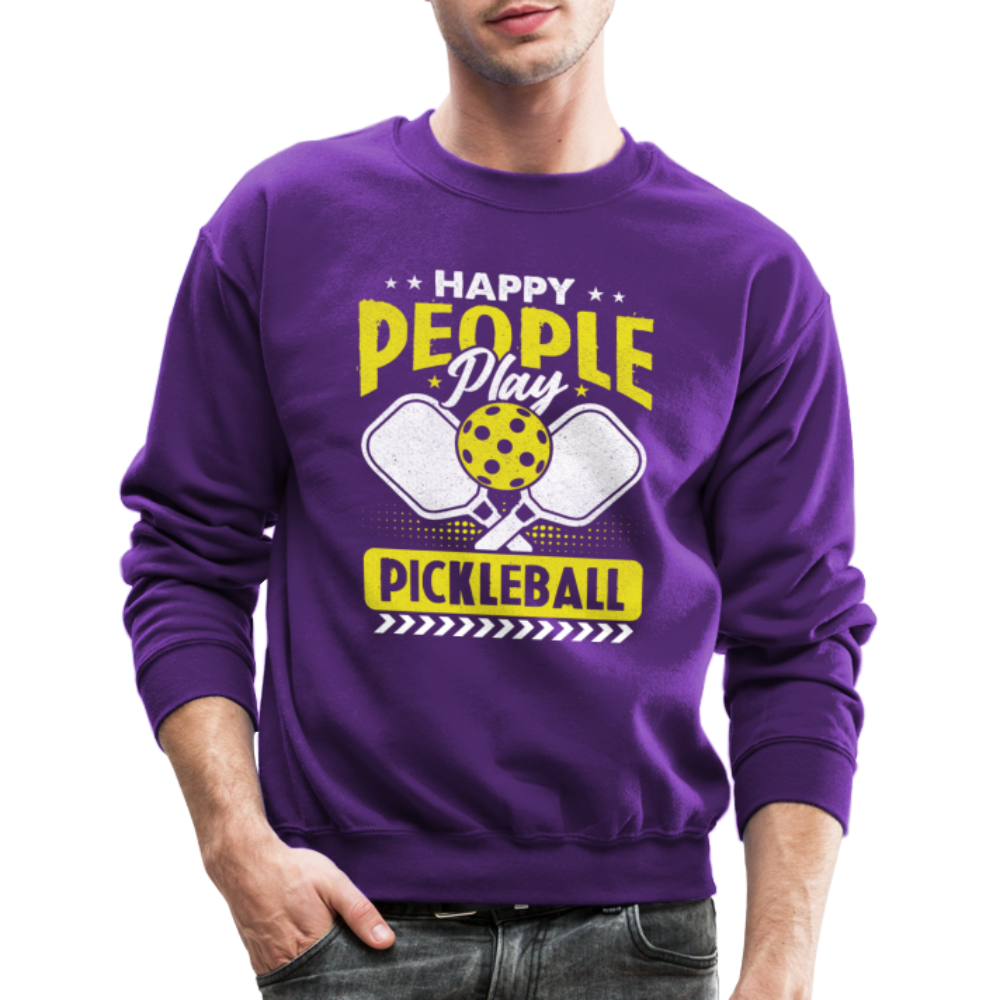 Happy People Play Pickleball Sweatshirt - purple