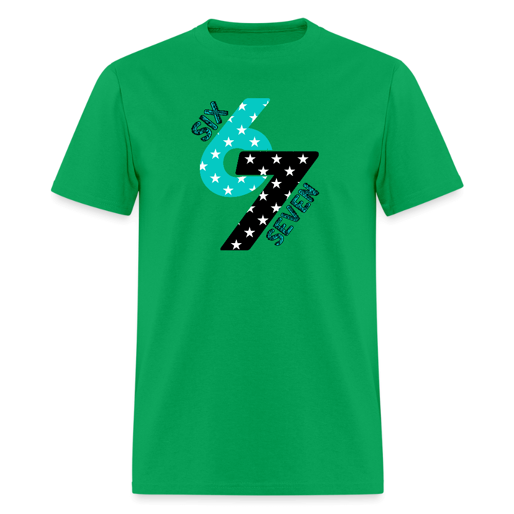Six Seven 67 (Star) T-Shirt Color: bright green