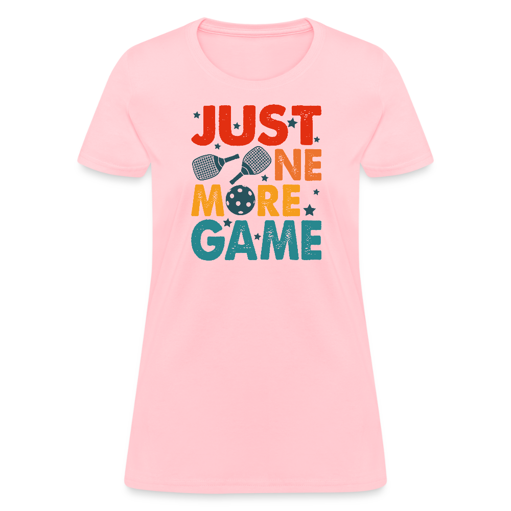 Just One More Game (Pickleball) Women's Contoured T-Shirt - pink