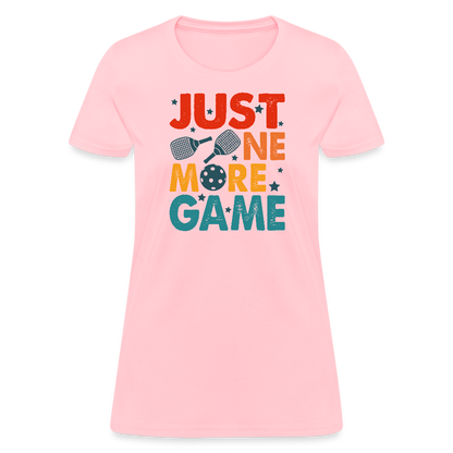 Just One More Game (Pickleball) Women's Contoured T-Shirt - pink