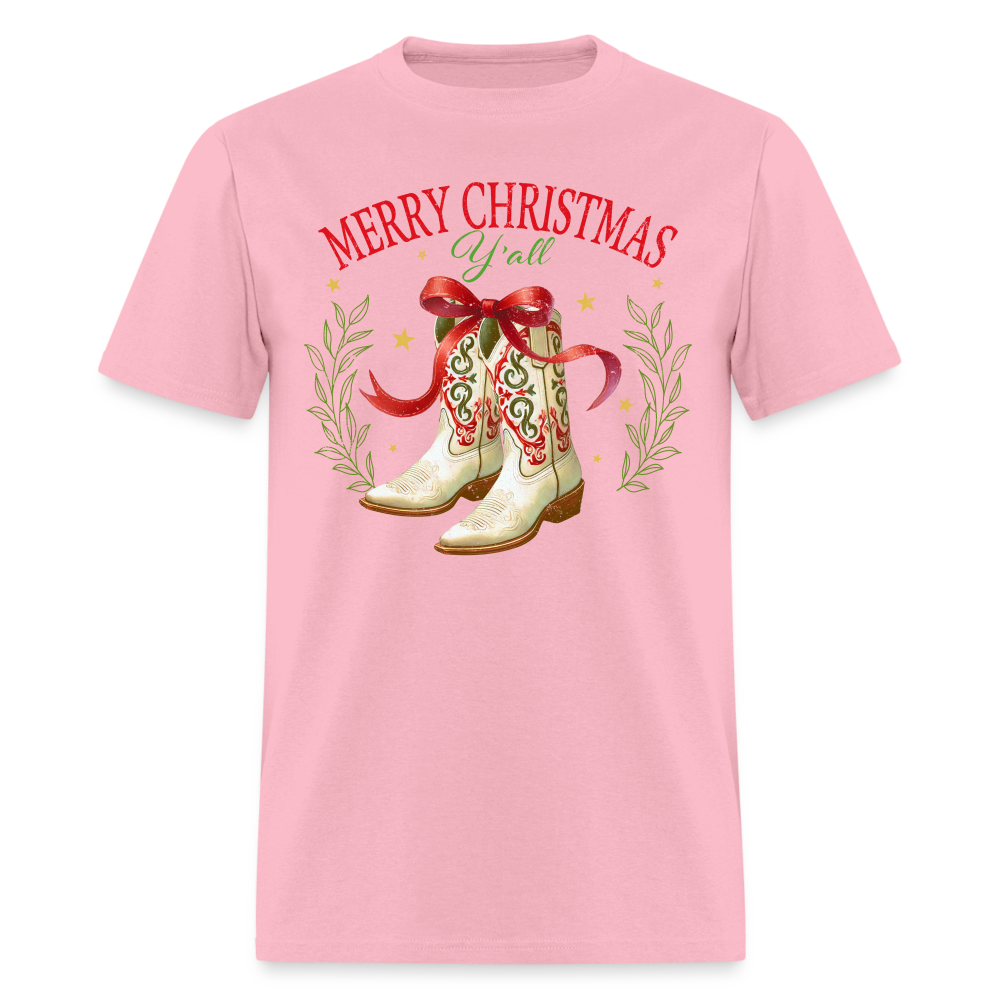 Merry Christmas Y'all T-Shirt - pink