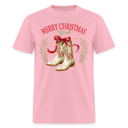 Merry Christmas Y'all T-Shirt - pink