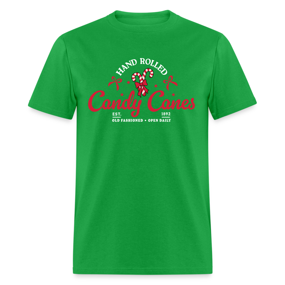 Hand Rolled Candy Canes T-Shirt - bright green