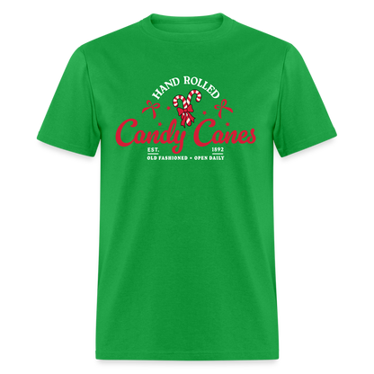 Hand Rolled Candy Canes T-Shirt - bright green