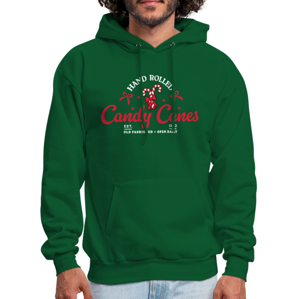 Hand Rolled Candy Canes Hoodie - forest green