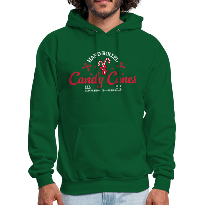 Hand Rolled Candy Canes Hoodie - forest green