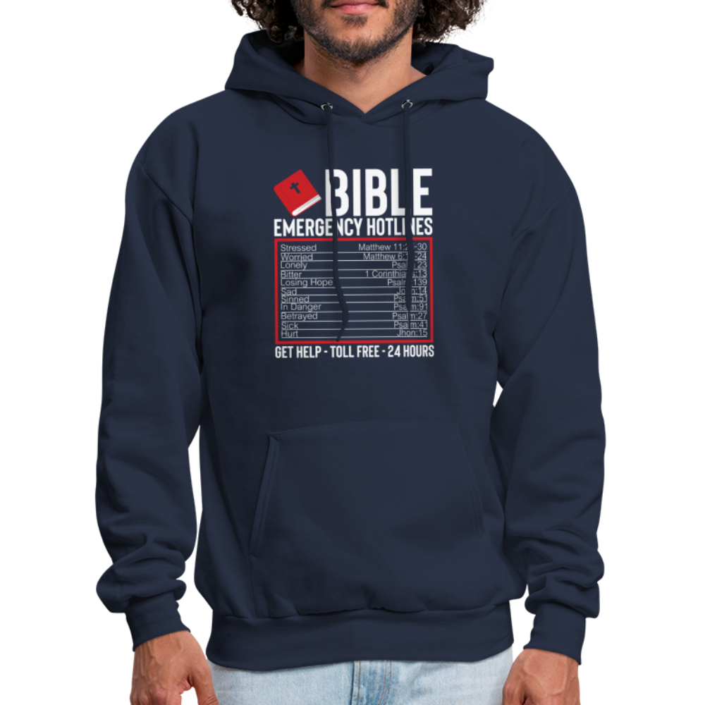 Bible Emergency Hotline (Scriptures) Hoodie - navy