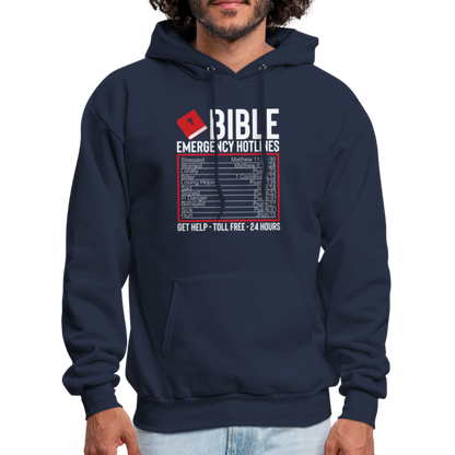 Bible Emergency Hotline (Scriptures) Hoodie - navy