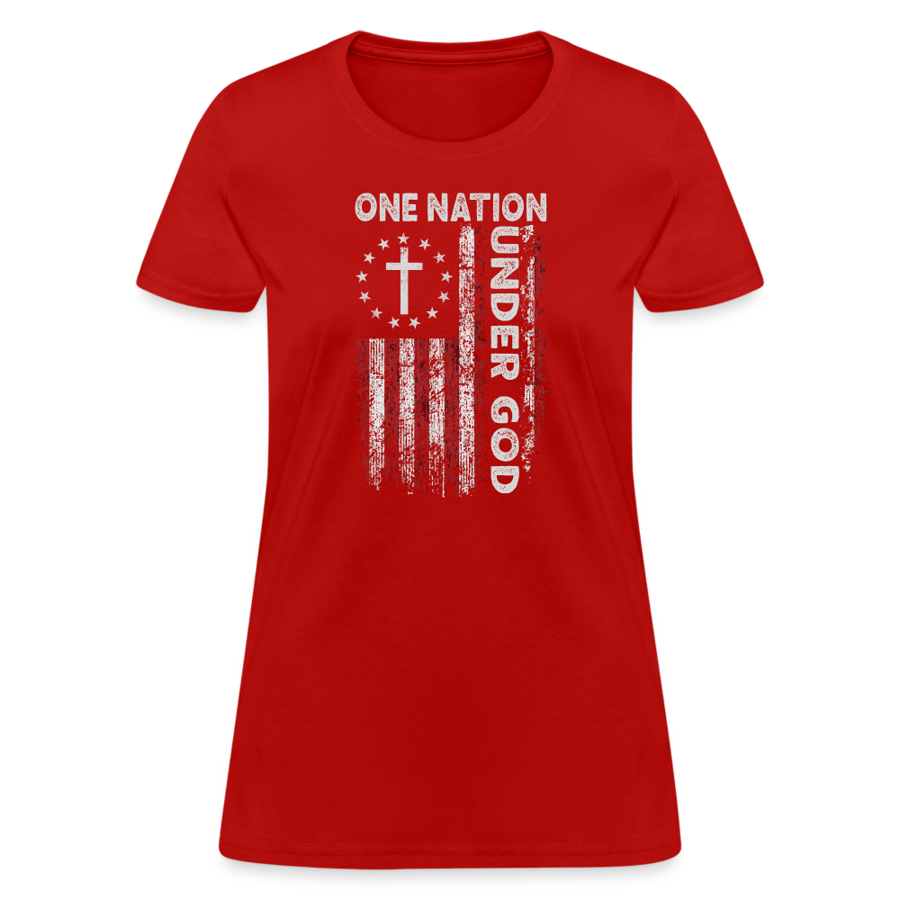 One Nation Under God Women's T-Shirt - red