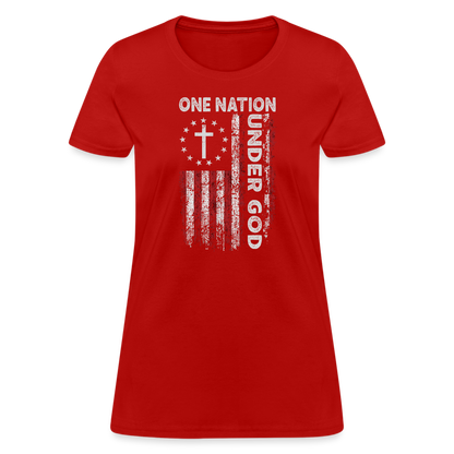 One Nation Under God Women's T-Shirt - red