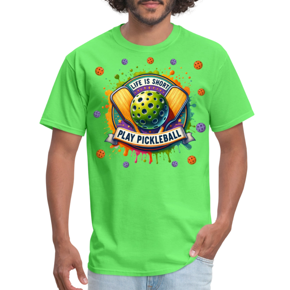 Life Is Short Play Pickleball T-Shirt Color: light heather gray