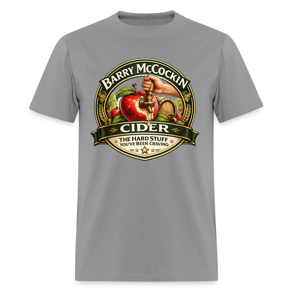 Barry McCockin Cider Funny Graphic T-Shirt Color: Rock