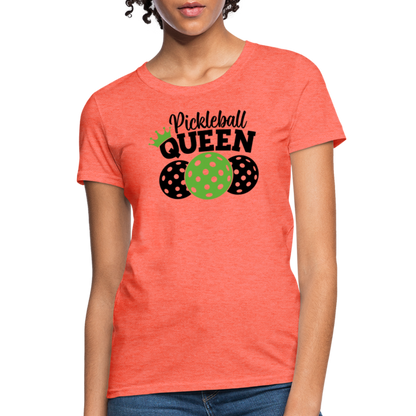 Pickleball Queen Women's Contoured T-Shirt - heather coral