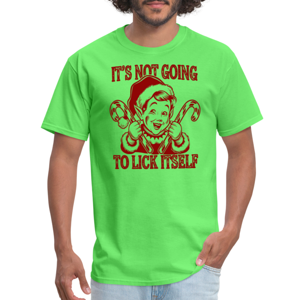 It's Not Going To Lick Itself (Naughty Christmas Elf) T-Shirt - kiwi