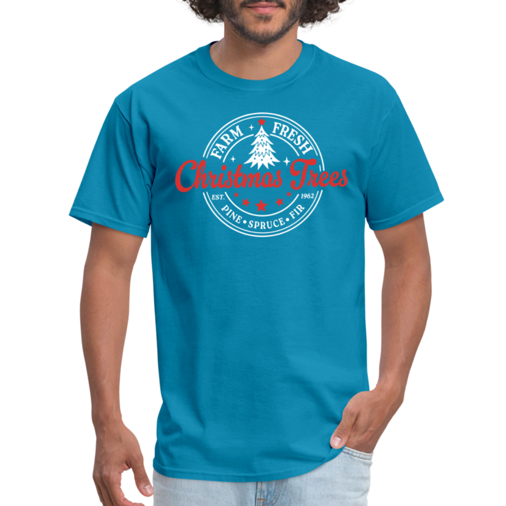 Farm Fresh Christmas Trees T-Shirt - turquoise