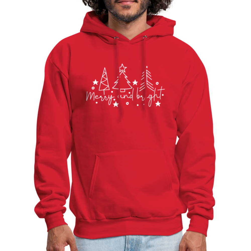 Merry and Bright (Christmas) Hoodie - red